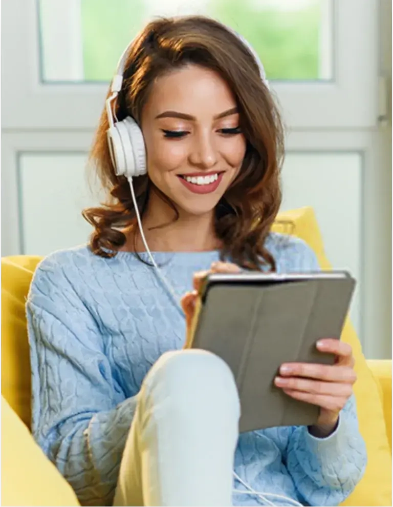 Woman using tablet